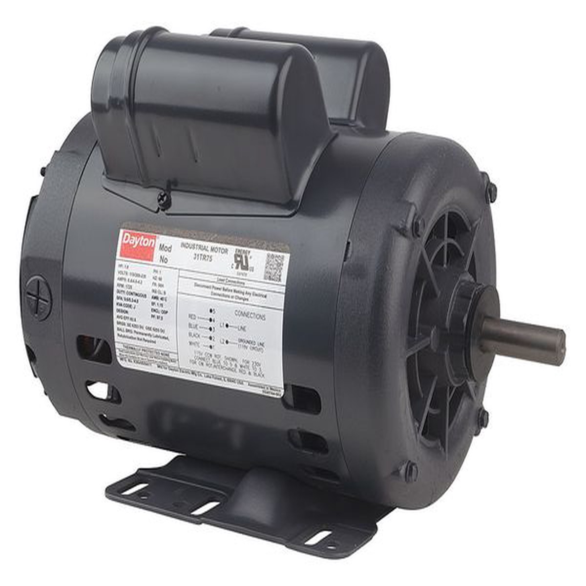 Capacitor-Start/Run General Purpose Motor, 2 HP, 115/208-230V AC Voltage, 56H Frame