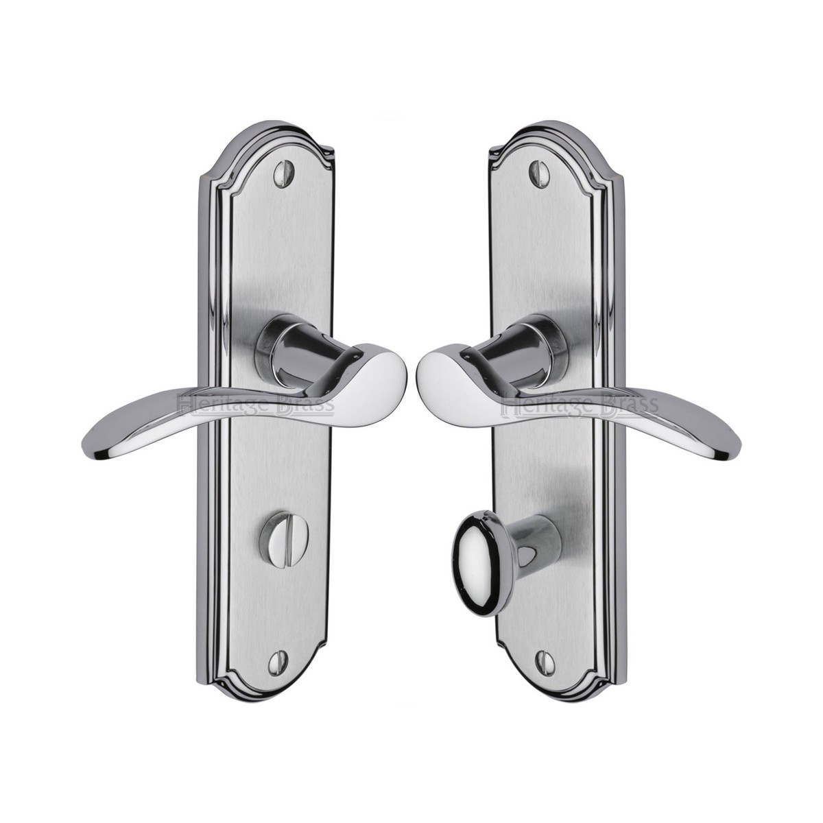 Heritage Brass Door Handle for Bathroom Howard Design Apollo Finish